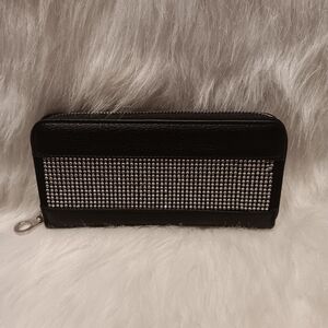 Chic Black and Silver Rhinestone Wallet